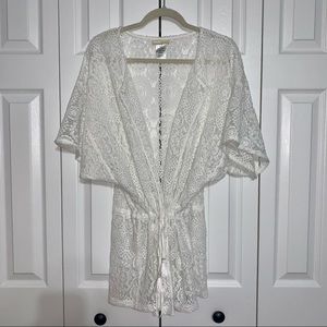 lace Michael Kors waist tie swimsuit coverup